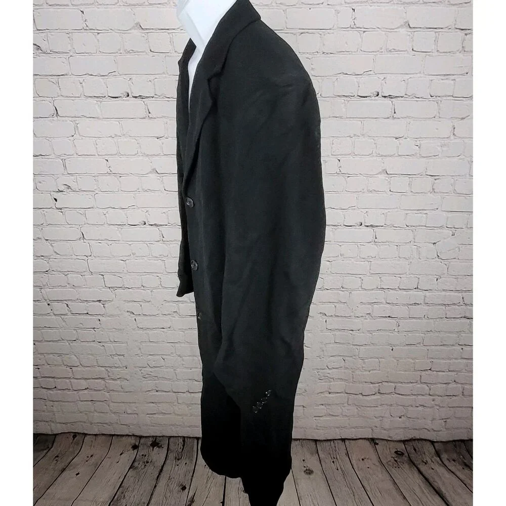 Joseph & Lyman Black 100% Cashmere Classic Buttoned Over Coat Size Large L